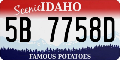 ID license plate 5B7758D