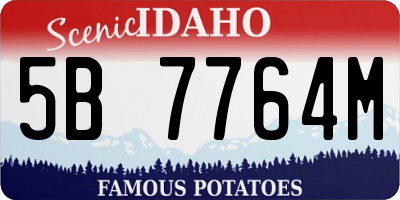 ID license plate 5B7764M