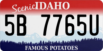 ID license plate 5B7765U