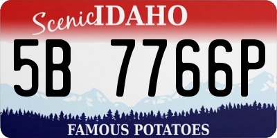 ID license plate 5B7766P