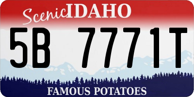 ID license plate 5B7771T
