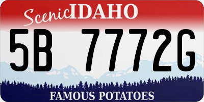 ID license plate 5B7772G