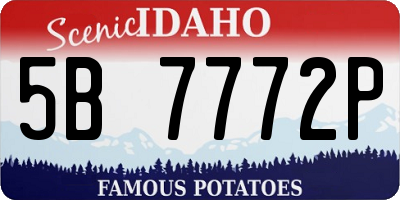 ID license plate 5B7772P