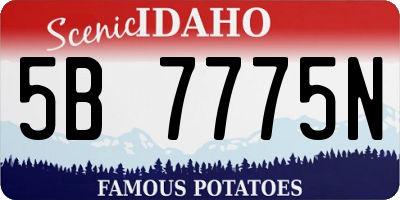 ID license plate 5B7775N