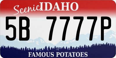 ID license plate 5B7777P