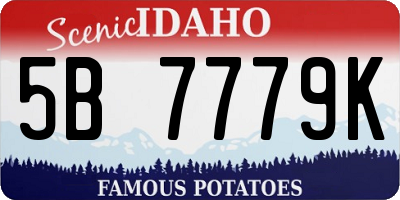 ID license plate 5B7779K