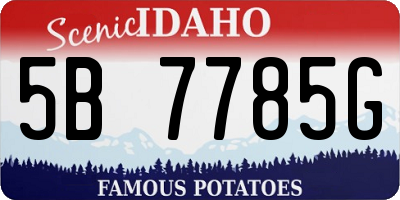 ID license plate 5B7785G