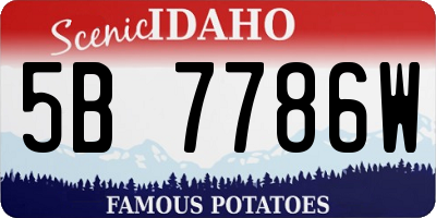 ID license plate 5B7786W