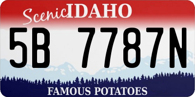 ID license plate 5B7787N