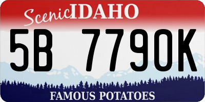 ID license plate 5B7790K