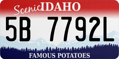 ID license plate 5B7792L