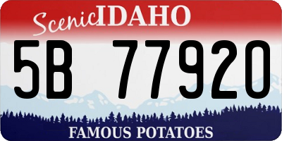 ID license plate 5B7792O