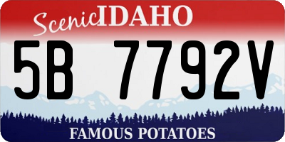 ID license plate 5B7792V