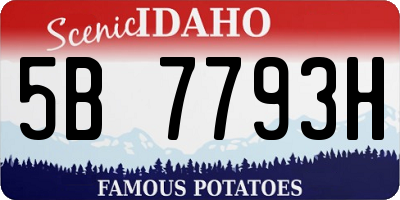 ID license plate 5B7793H