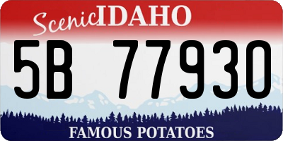 ID license plate 5B7793O