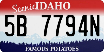 ID license plate 5B7794N
