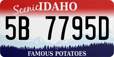 ID license plate 5B7795D