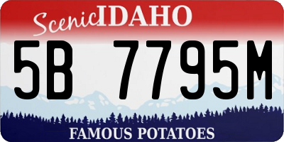 ID license plate 5B7795M