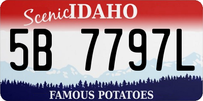 ID license plate 5B7797L