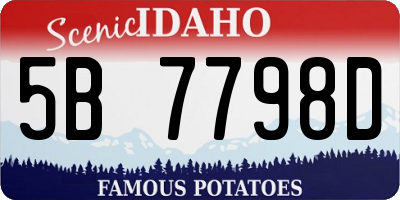 ID license plate 5B7798D
