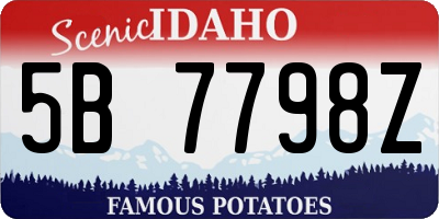 ID license plate 5B7798Z