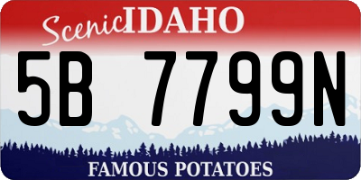 ID license plate 5B7799N