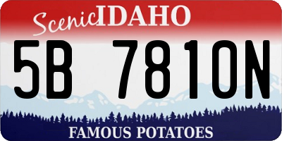 ID license plate 5B7810N