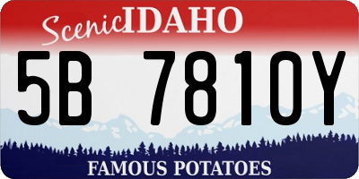ID license plate 5B7810Y