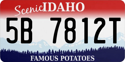ID license plate 5B7812T