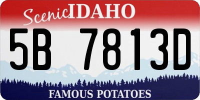 ID license plate 5B7813D
