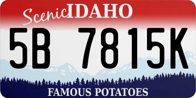 ID license plate 5B7815K