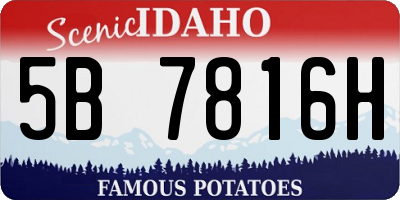 ID license plate 5B7816H