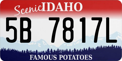 ID license plate 5B7817L
