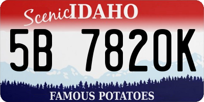ID license plate 5B7820K