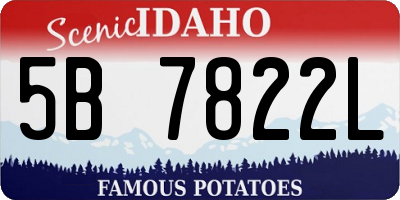 ID license plate 5B7822L