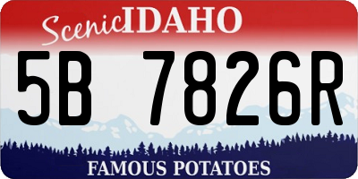 ID license plate 5B7826R