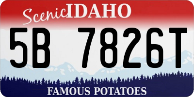 ID license plate 5B7826T