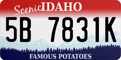 ID license plate 5B7831K