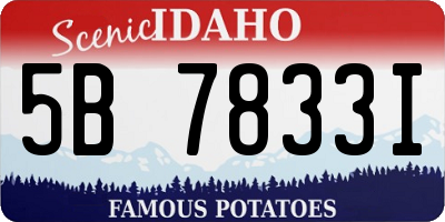 ID license plate 5B7833I