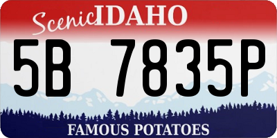 ID license plate 5B7835P