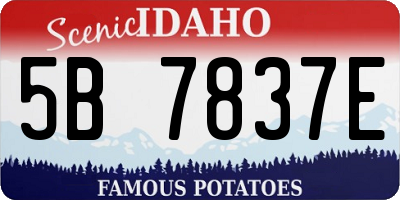 ID license plate 5B7837E