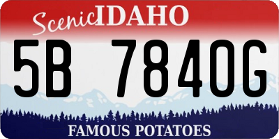 ID license plate 5B7840G