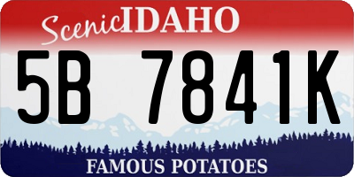 ID license plate 5B7841K