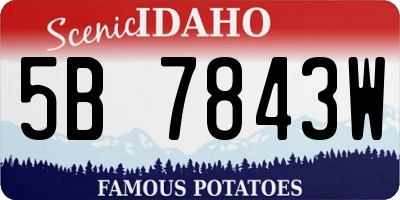 ID license plate 5B7843W