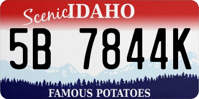 ID license plate 5B7844K
