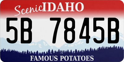 ID license plate 5B7845B