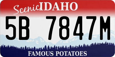 ID license plate 5B7847M