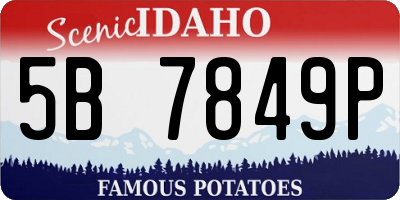 ID license plate 5B7849P