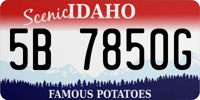 ID license plate 5B7850G