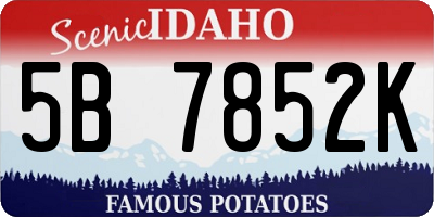 ID license plate 5B7852K